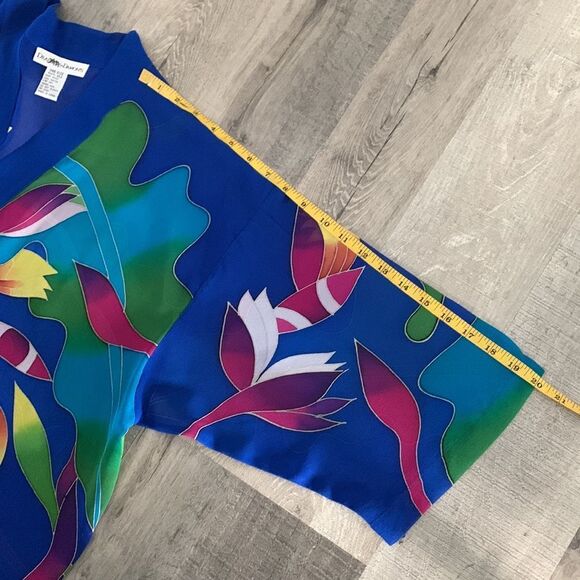 DRAPER’S & Damon’s 2 piece silk shell sleeveless silk kimono style jacket XL/OS - Picture 13 of 15